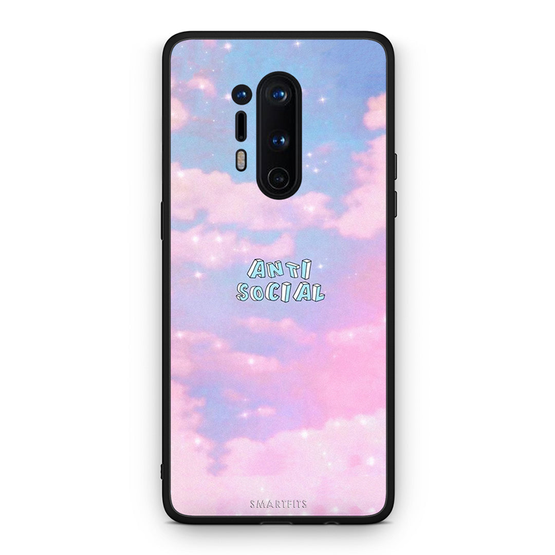 OnePlus 8 Pro Anti Social Θήκη Αγίου Βαλεντίνου από τη Smartfits με σχέδιο στο πίσω μέρος και μαύρο περίβλημα | Smartphone case with colorful back and black bezels by Smartfits