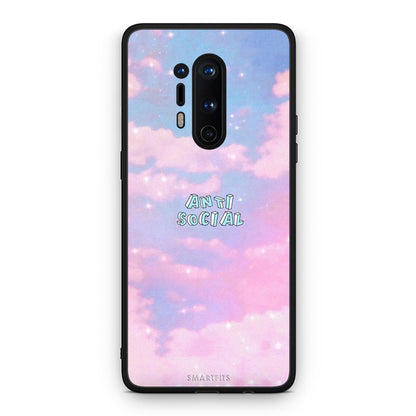 OnePlus 8 Pro Anti Social Θήκη Αγίου Βαλεντίνου από τη Smartfits με σχέδιο στο πίσω μέρος και μαύρο περίβλημα | Smartphone case with colorful back and black bezels by Smartfits