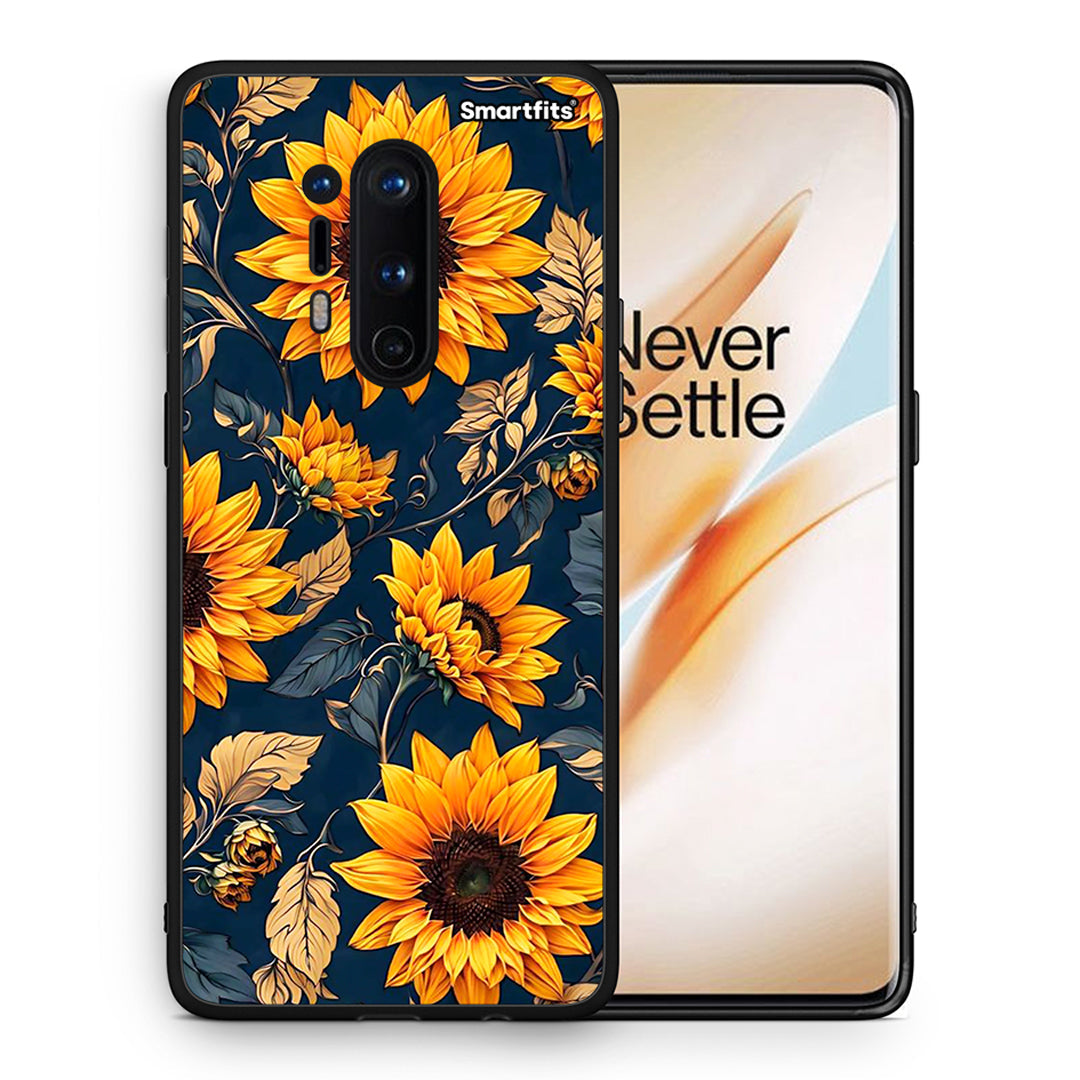 Θήκη OnePlus 8 Pro Autumn Sunflowers από τη Smartfits με σχέδιο στο πίσω μέρος και μαύρο περίβλημα | OnePlus 8 Pro Autumn Sunflowers case with colorful back and black bezels