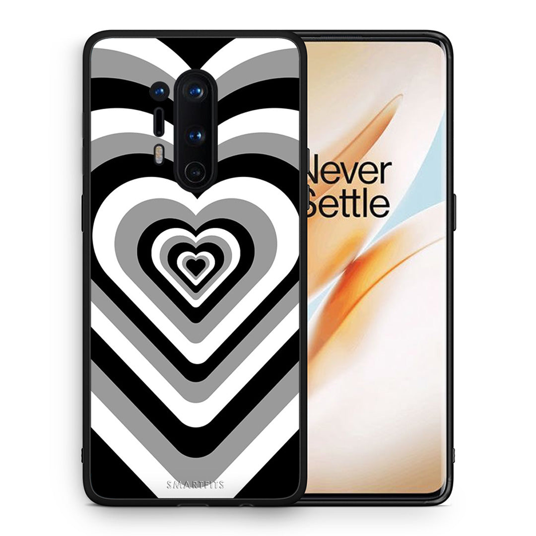 Θήκη OnePlus 8 Pro Black Hearts από τη Smartfits με σχέδιο στο πίσω μέρος και μαύρο περίβλημα | OnePlus 8 Pro Black Hearts case with colorful back and black bezels