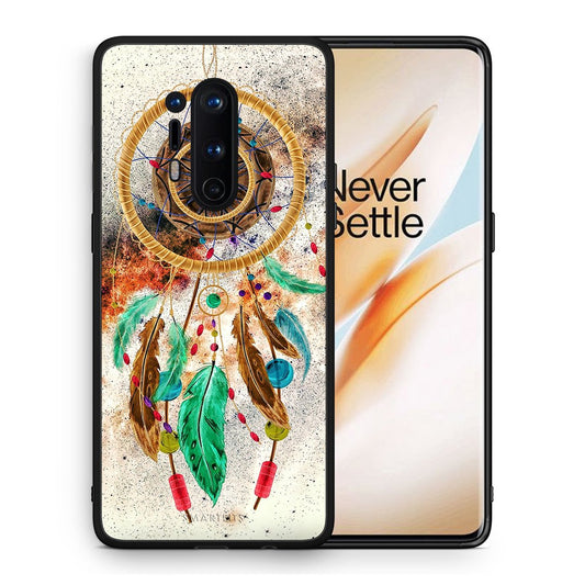 Θήκη OnePlus 8 Pro DreamCatcher Boho από τη Smartfits με σχέδιο στο πίσω μέρος και μαύρο περίβλημα | OnePlus 8 Pro DreamCatcher Boho case with colorful back and black bezels