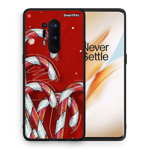 Θήκη OnePlus 8 Pro Candy Cane από τη Smartfits με σχέδιο στο πίσω μέρος και μαύρο περίβλημα | OnePlus 8 Pro Candy Cane case with colorful back and black bezels