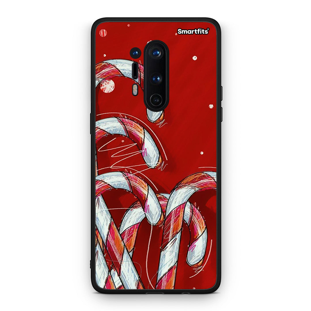 OnePlus 8 Pro Candy Cane θήκη από τη Smartfits με σχέδιο στο πίσω μέρος και μαύρο περίβλημα | Smartphone case with colorful back and black bezels by Smartfits