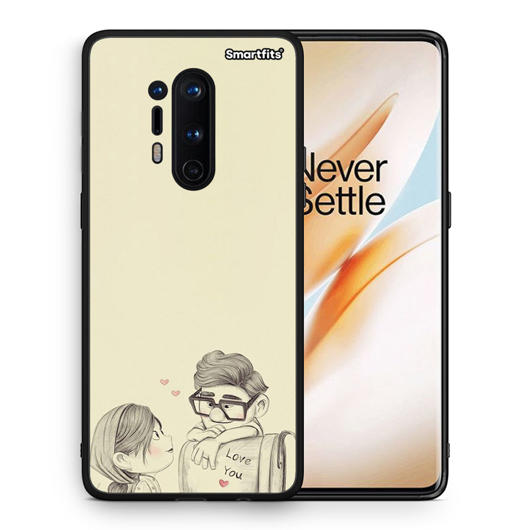 Θήκη OnePlus 8 Pro Carl And Ellie από τη Smartfits με σχέδιο στο πίσω μέρος και μαύρο περίβλημα | OnePlus 8 Pro Carl And Ellie case with colorful back and black bezels