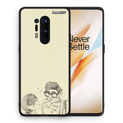 Θήκη OnePlus 8 Pro Carl And Ellie από τη Smartfits με σχέδιο στο πίσω μέρος και μαύρο περίβλημα | OnePlus 8 Pro Carl And Ellie case with colorful back and black bezels