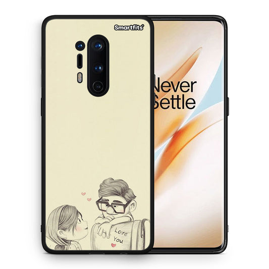 Θήκη OnePlus 8 Pro Carl And Ellie από τη Smartfits με σχέδιο στο πίσω μέρος και μαύρο περίβλημα | OnePlus 8 Pro Carl And Ellie case with colorful back and black bezels