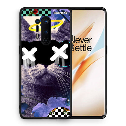 Θήκη OnePlus 8 Pro Cat Collage από τη Smartfits με σχέδιο στο πίσω μέρος και μαύρο περίβλημα | OnePlus 8 Pro Cat Collage case with colorful back and black bezels