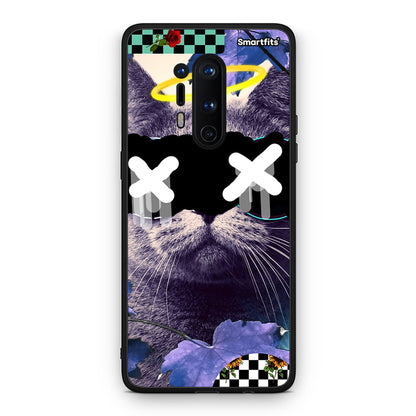 OnePlus 8 Pro Cat Collage θήκη από τη Smartfits με σχέδιο στο πίσω μέρος και μαύρο περίβλημα | Smartphone case with colorful back and black bezels by Smartfits