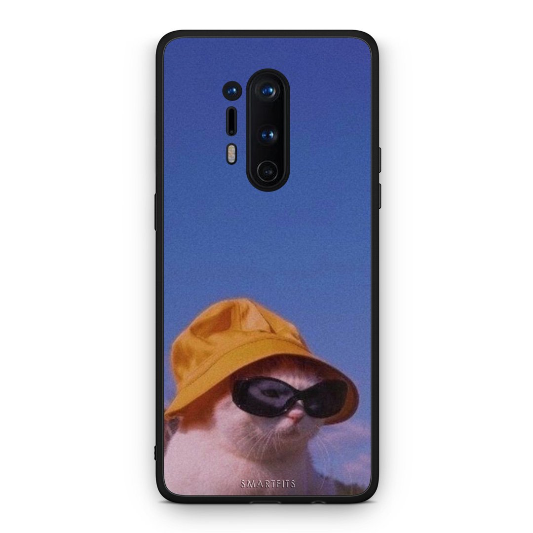 OnePlus 8 Pro Cat Diva θήκη από τη Smartfits με σχέδιο στο πίσω μέρος και μαύρο περίβλημα | Smartphone case with colorful back and black bezels by Smartfits