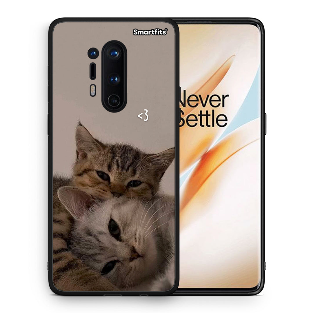 Θήκη OnePlus 8 Pro Cats In Love από τη Smartfits με σχέδιο στο πίσω μέρος και μαύρο περίβλημα | OnePlus 8 Pro Cats In Love case with colorful back and black bezels