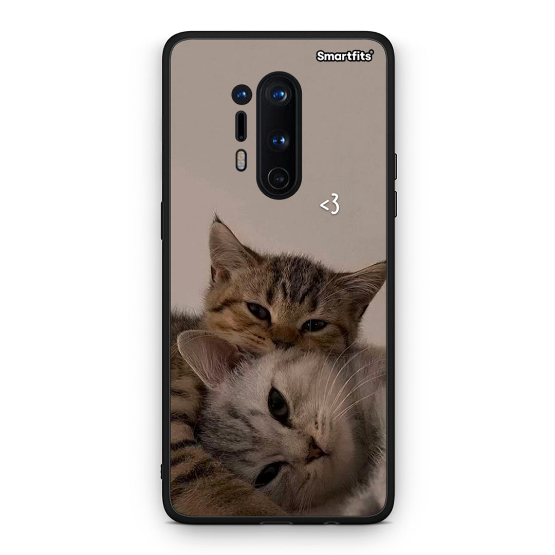 OnePlus 8 Pro Cats In Love Θήκη από τη Smartfits με σχέδιο στο πίσω μέρος και μαύρο περίβλημα | Smartphone case with colorful back and black bezels by Smartfits