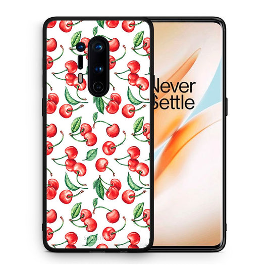 Θήκη OnePlus 8 Pro Cherry Summer από τη Smartfits με σχέδιο στο πίσω μέρος και μαύρο περίβλημα | OnePlus 8 Pro Cherry Summer case with colorful back and black bezels