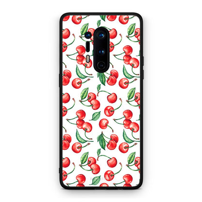 OnePlus 8 Pro Cherry Summer θήκη από τη Smartfits με σχέδιο στο πίσω μέρος και μαύρο περίβλημα | Smartphone case with colorful back and black bezels by Smartfits