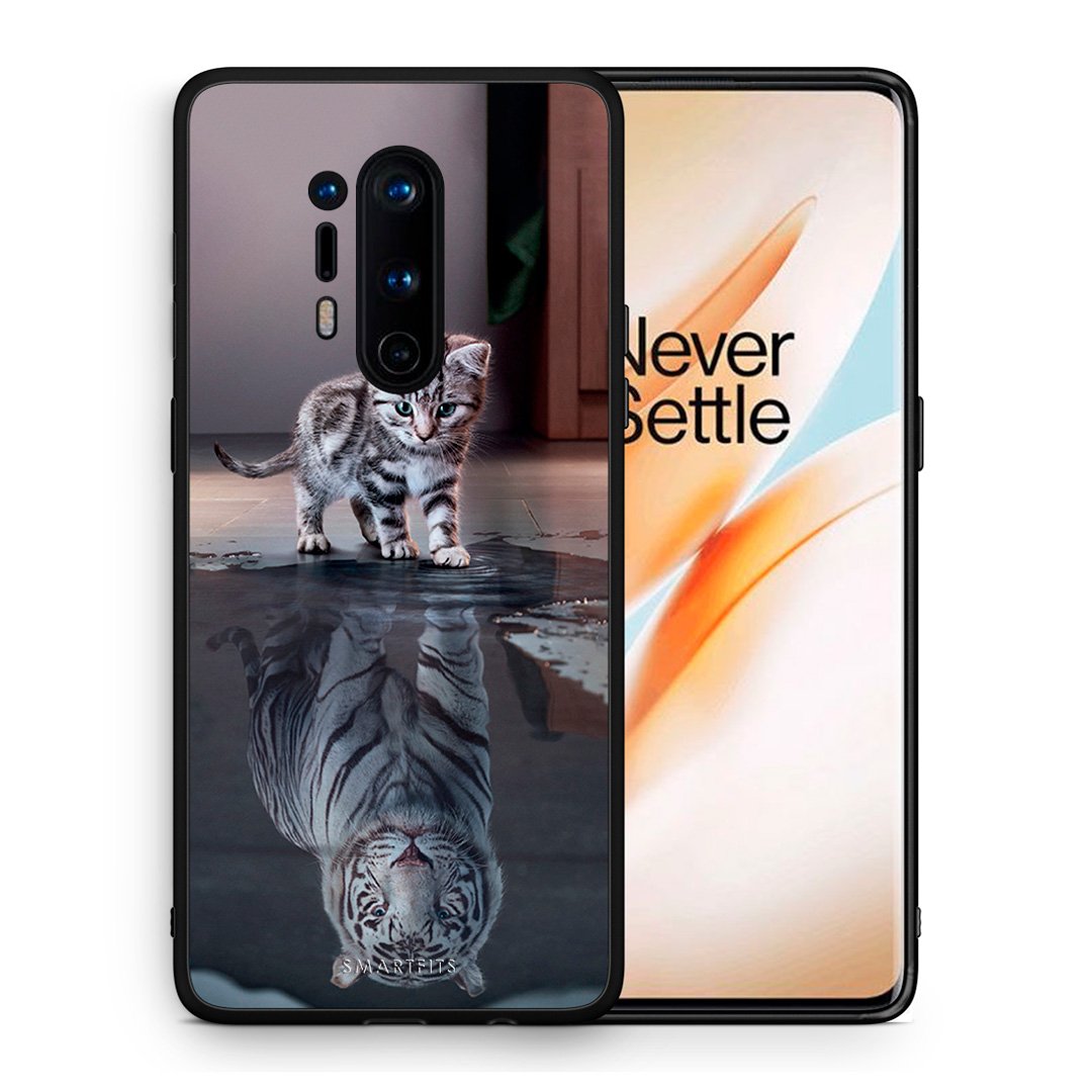 Θήκη OnePlus 8 Pro Tiger Cute από τη Smartfits με σχέδιο στο πίσω μέρος και μαύρο περίβλημα | OnePlus 8 Pro Tiger Cute case with colorful back and black bezels