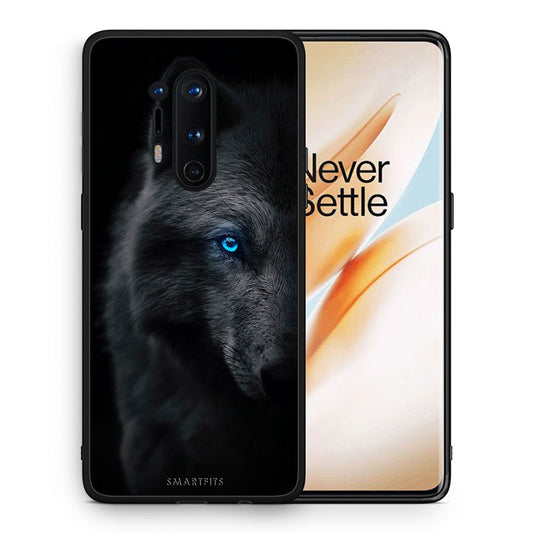 Θήκη OnePlus 8 Pro Dark Wolf από τη Smartfits με σχέδιο στο πίσω μέρος και μαύρο περίβλημα | OnePlus 8 Pro Dark Wolf case with colorful back and black bezels