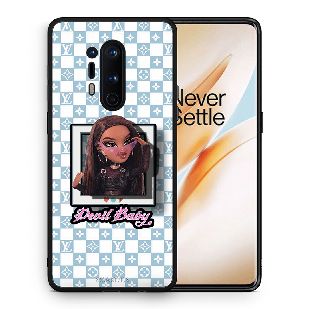 Θήκη Αγίου Βαλεντίνου OnePlus 8 Pro Devil Baby από τη Smartfits με σχέδιο στο πίσω μέρος και μαύρο περίβλημα | OnePlus 8 Pro Devil Baby case with colorful back and black bezels