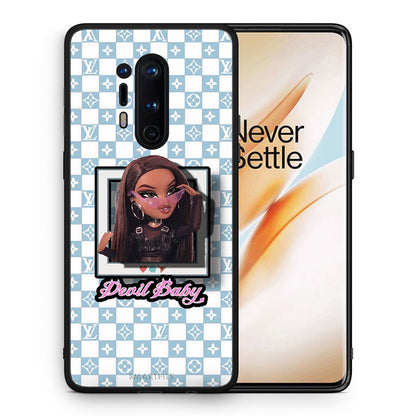 Θήκη Αγίου Βαλεντίνου OnePlus 8 Pro Devil Baby από τη Smartfits με σχέδιο στο πίσω μέρος και μαύρο περίβλημα | OnePlus 8 Pro Devil Baby case with colorful back and black bezels