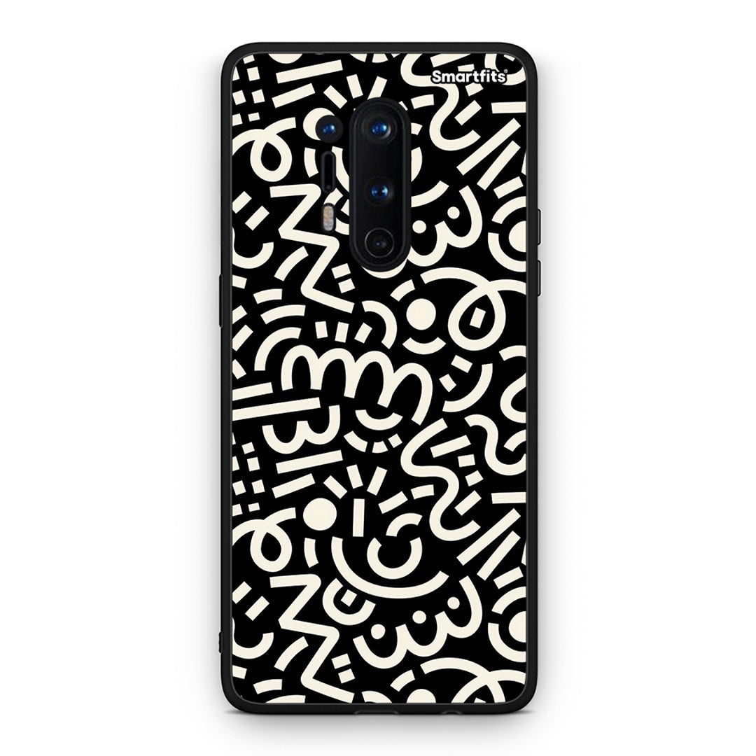 OnePlus 8 Pro Doodle Art Θήκη από τη Smartfits με σχέδιο στο πίσω μέρος και μαύρο περίβλημα | Smartphone case with colorful back and black bezels by Smartfits