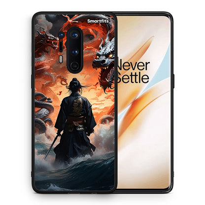 Θήκη OnePlus 8 Pro Dragons Fight από τη Smartfits με σχέδιο στο πίσω μέρος και μαύρο περίβλημα | OnePlus 8 Pro Dragons Fight case with colorful back and black bezels