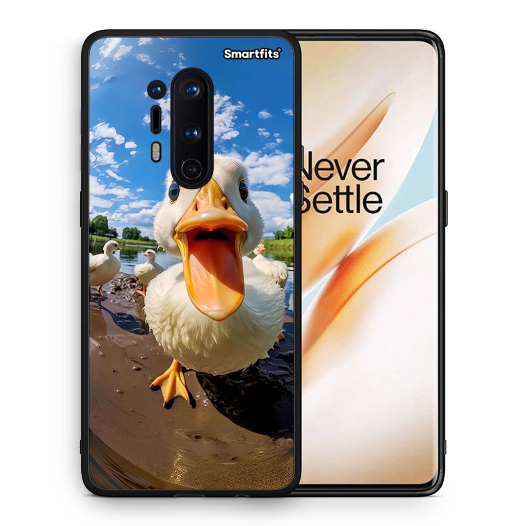 Θήκη OnePlus 8 Pro Duck Face από τη Smartfits με σχέδιο στο πίσω μέρος και μαύρο περίβλημα | OnePlus 8 Pro Duck Face case with colorful back and black bezels
