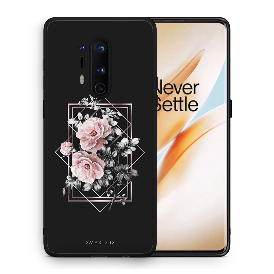 Θήκη OnePlus 8 Pro Frame Flower από τη Smartfits με σχέδιο στο πίσω μέρος και μαύρο περίβλημα | OnePlus 8 Pro Frame Flower case with colorful back and black bezels