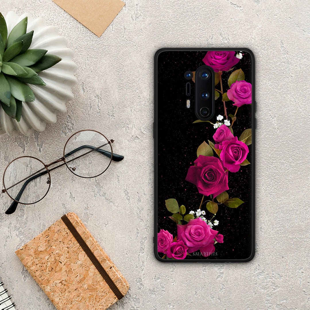 Flower Red Roses - OnePlus 8 Pro θήκη