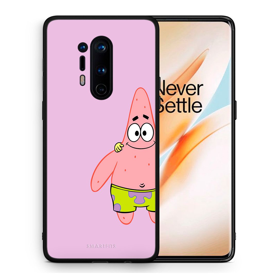 Θήκη OnePlus 8 Pro  Friends Patrick από τη Smartfits με σχέδιο στο πίσω μέρος και μαύρο περίβλημα | OnePlus 8 Pro  Friends Patrick case with colorful back and black bezels
