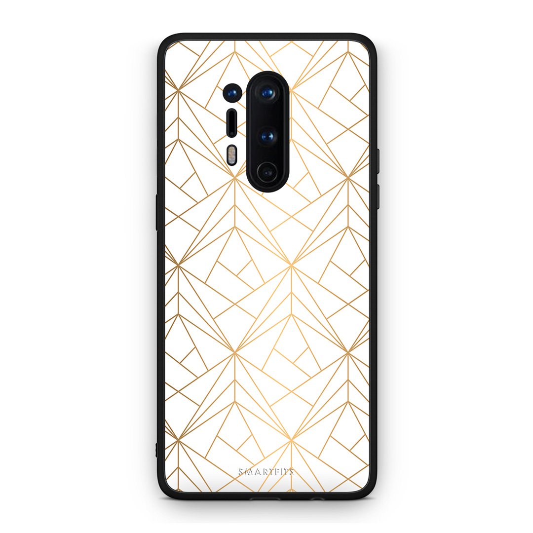 111 - OnePlus 8 Pro  Luxury White Geometric case, cover, bumper