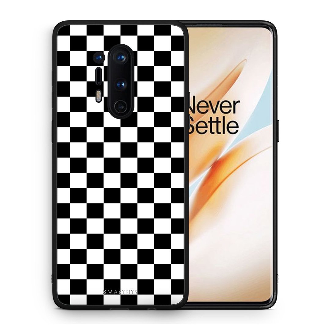 Θήκη OnePlus 8 Pro Squares Geometric από τη Smartfits με σχέδιο στο πίσω μέρος και μαύρο περίβλημα | OnePlus 8 Pro Squares Geometric case with colorful back and black bezels