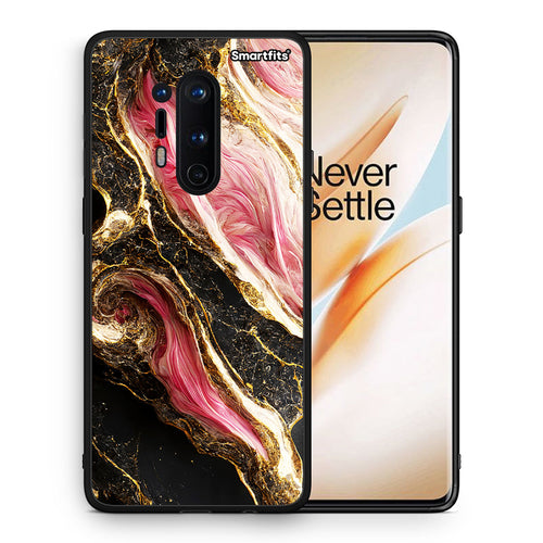 Θήκη OnePlus 8 Pro Glamorous Pink Marble από τη Smartfits με σχέδιο στο πίσω μέρος και μαύρο περίβλημα | OnePlus 8 Pro Glamorous Pink Marble case with colorful back and black bezels
