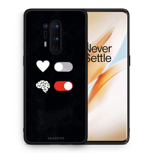 Θήκη Αγίου Βαλεντίνου OnePlus 8 Pro Heart Vs Brain από τη Smartfits με σχέδιο στο πίσω μέρος και μαύρο περίβλημα | OnePlus 8 Pro Heart Vs Brain case with colorful back and black bezels