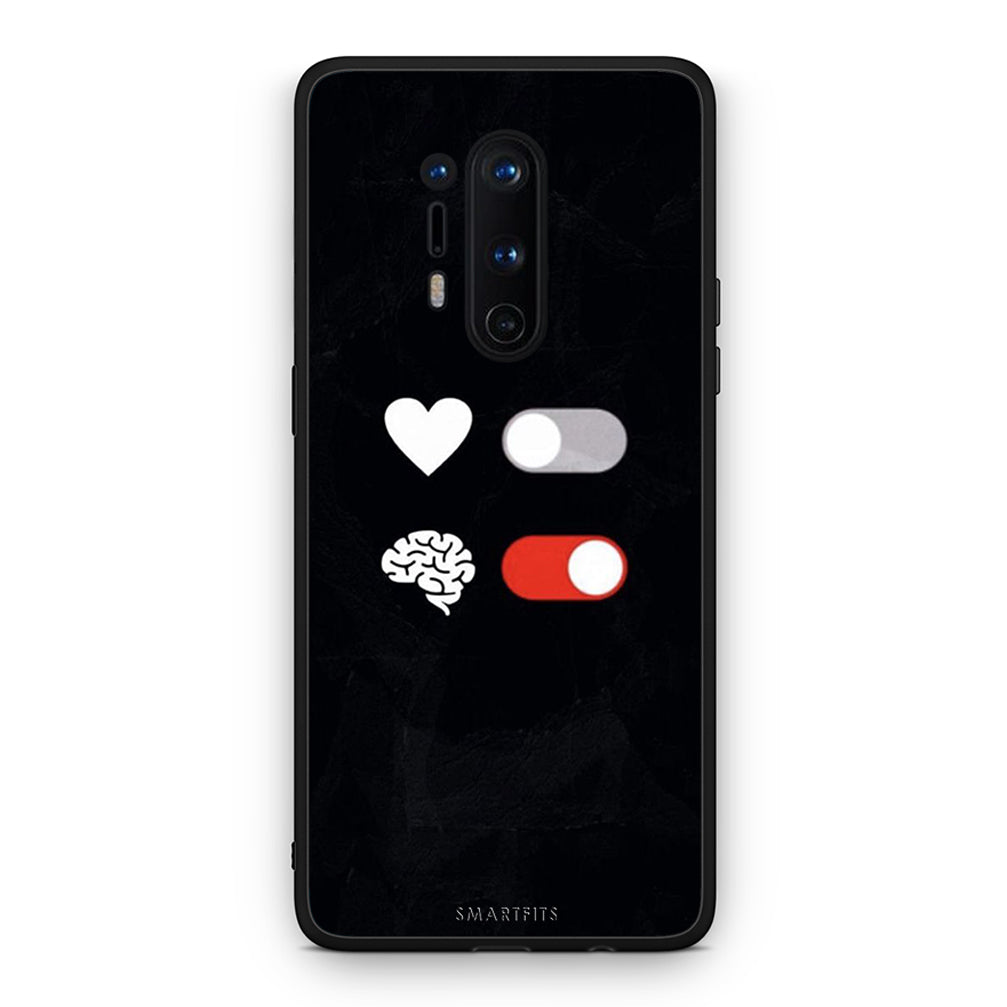 OnePlus 8 Pro Heart Vs Brain Θήκη Αγίου Βαλεντίνου από τη Smartfits με σχέδιο στο πίσω μέρος και μαύρο περίβλημα | Smartphone case with colorful back and black bezels by Smartfits
