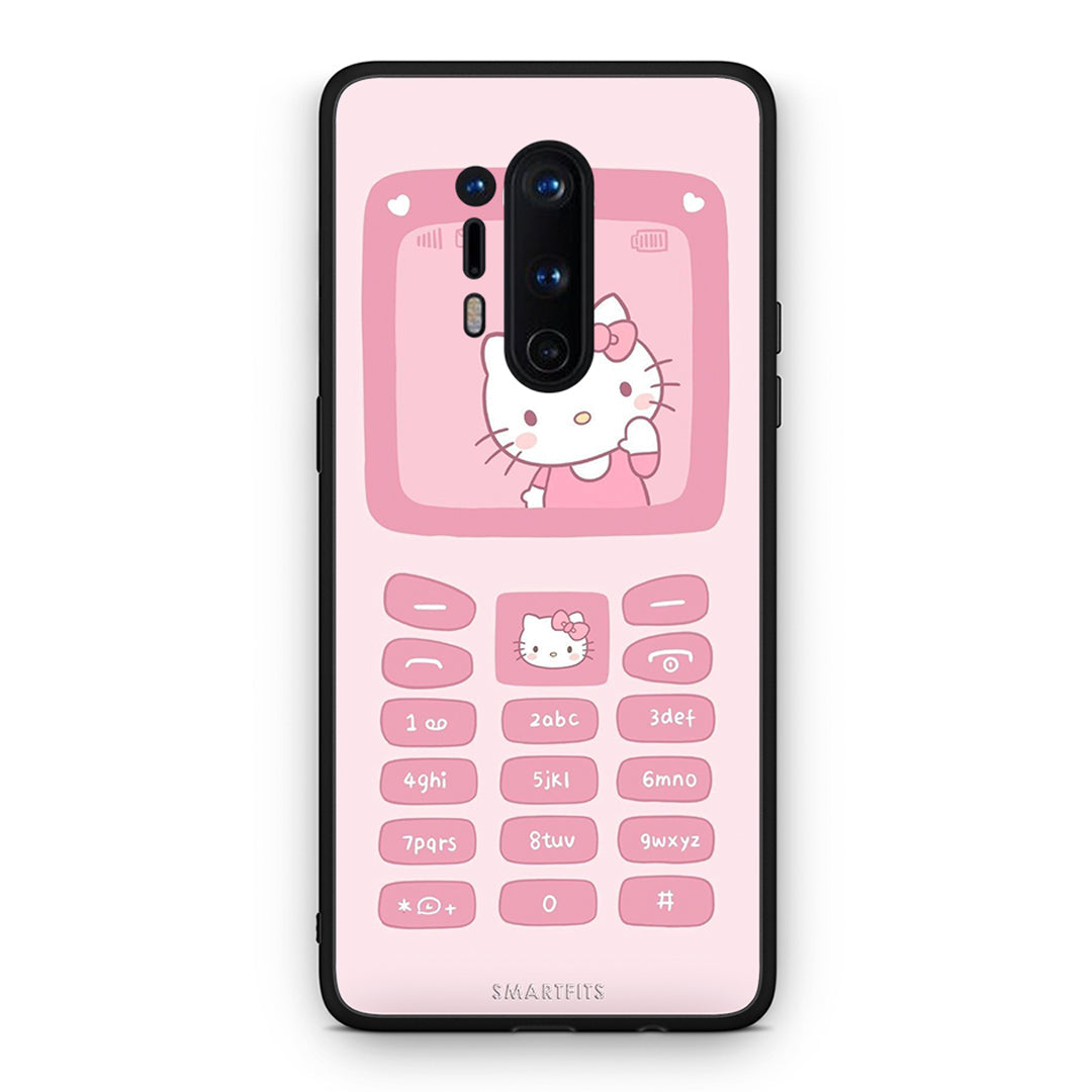 OnePlus 8 Pro Hello Kitten Θήκη Αγίου Βαλεντίνου από τη Smartfits με σχέδιο στο πίσω μέρος και μαύρο περίβλημα | Smartphone case with colorful back and black bezels by Smartfits