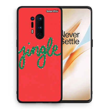 Θήκη OnePlus 8 Pro Jingle Xmas από τη Smartfits με σχέδιο στο πίσω μέρος και μαύρο περίβλημα | OnePlus 8 Pro Jingle Xmas case with colorful back and black bezels