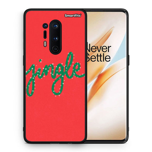 Θήκη OnePlus 8 Pro Jingle Xmas από τη Smartfits με σχέδιο στο πίσω μέρος και μαύρο περίβλημα | OnePlus 8 Pro Jingle Xmas case with colorful back and black bezels