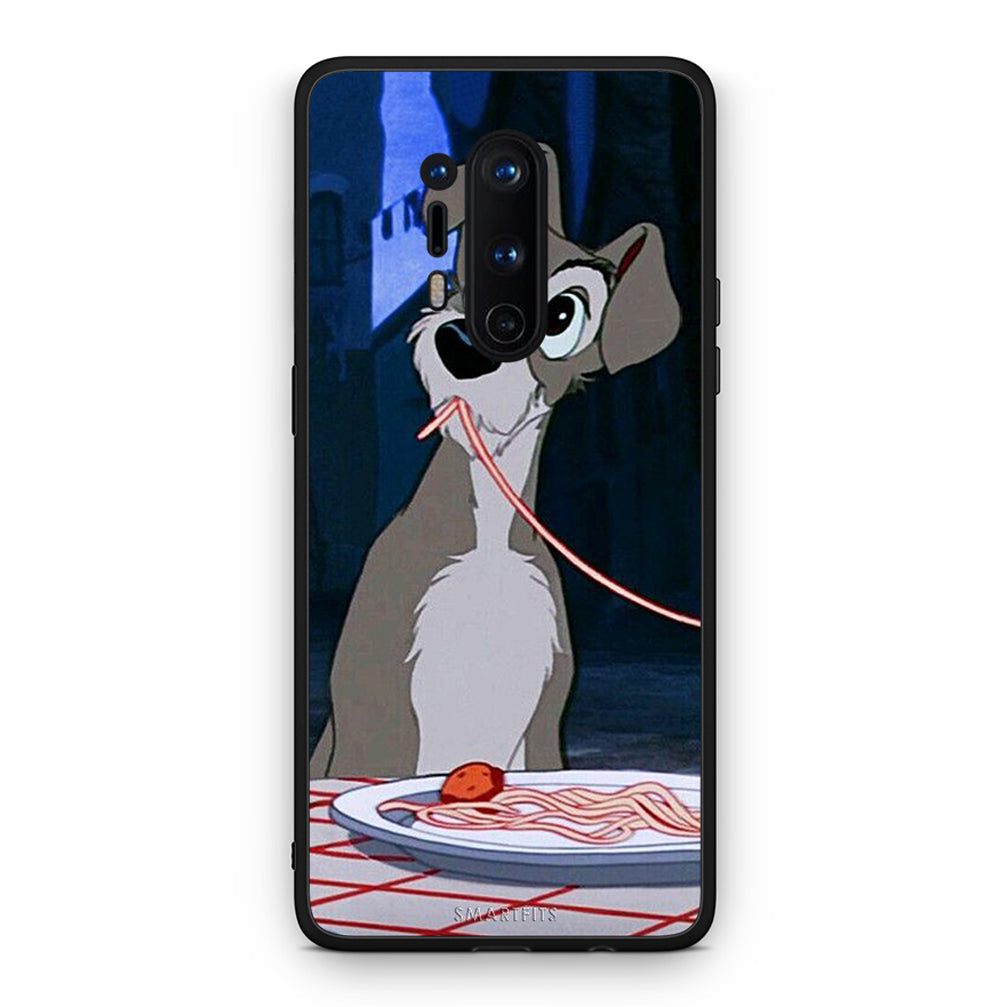 OnePlus 8 Pro Lady And Tramp 1 Θήκη Αγίου Βαλεντίνου από τη Smartfits με σχέδιο στο πίσω μέρος και μαύρο περίβλημα | Smartphone case with colorful back and black bezels by Smartfits