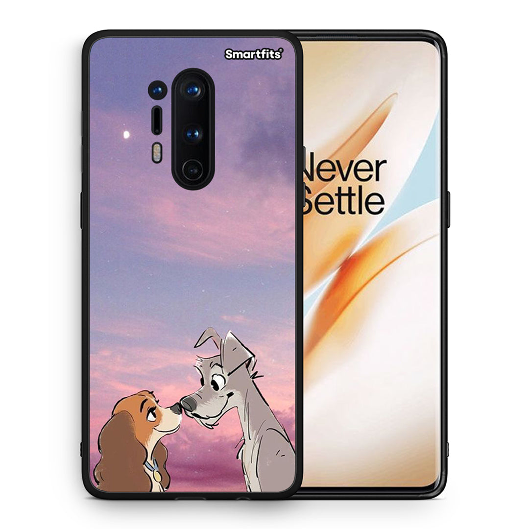Θήκη OnePlus 8 Pro Lady And Tramp από τη Smartfits με σχέδιο στο πίσω μέρος και μαύρο περίβλημα | OnePlus 8 Pro Lady And Tramp case with colorful back and black bezels