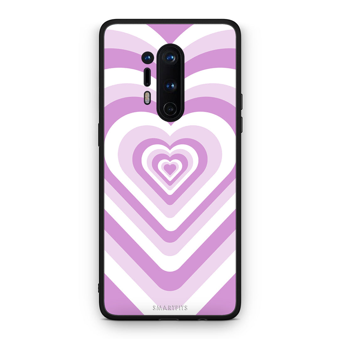 OnePlus 8 Pro Lilac Hearts θήκη από τη Smartfits με σχέδιο στο πίσω μέρος και μαύρο περίβλημα | Smartphone case with colorful back and black bezels by Smartfits