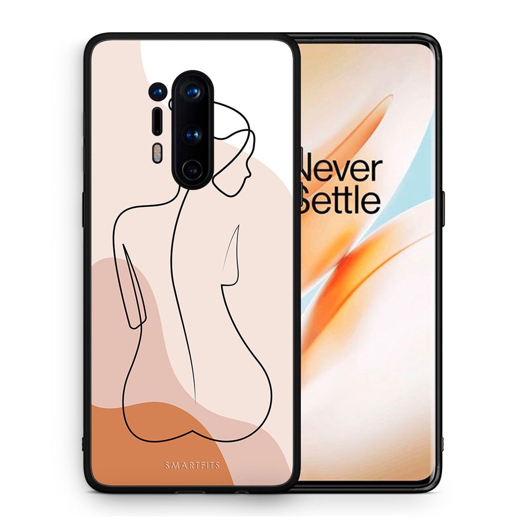 Θήκη OnePlus 8 Pro LineArt Woman από τη Smartfits με σχέδιο στο πίσω μέρος και μαύρο περίβλημα | OnePlus 8 Pro LineArt Woman case with colorful back and black bezels
