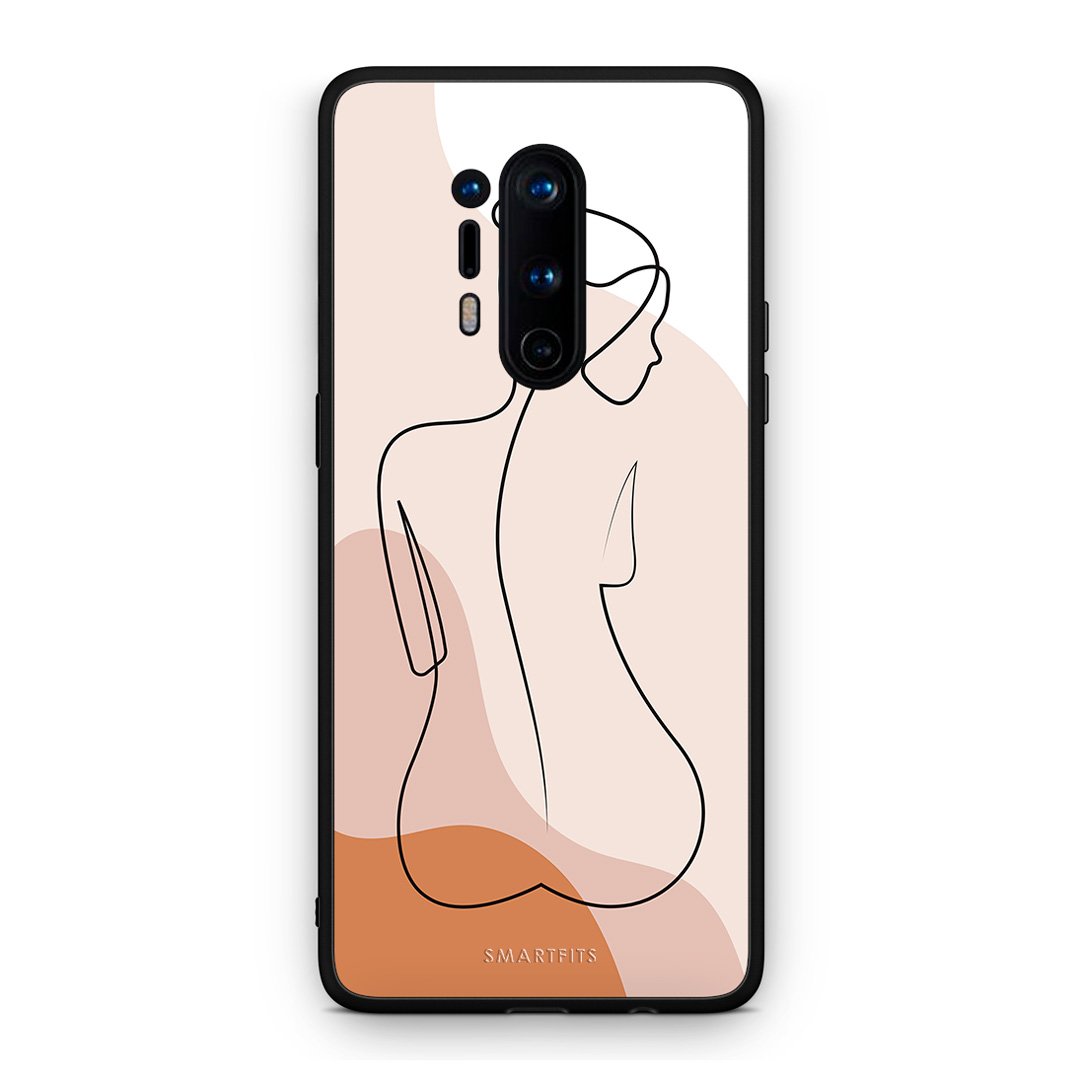OnePlus 8 Pro LineArt Woman θήκη από τη Smartfits με σχέδιο στο πίσω μέρος και μαύρο περίβλημα | Smartphone case with colorful back and black bezels by Smartfits