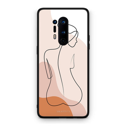 OnePlus 8 Pro LineArt Woman θήκη από τη Smartfits με σχέδιο στο πίσω μέρος και μαύρο περίβλημα | Smartphone case with colorful back and black bezels by Smartfits