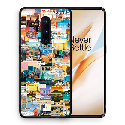 Θήκη OnePlus 8 Pro Live To Travel από τη Smartfits με σχέδιο στο πίσω μέρος και μαύρο περίβλημα | OnePlus 8 Pro Live To Travel case with colorful back and black bezels