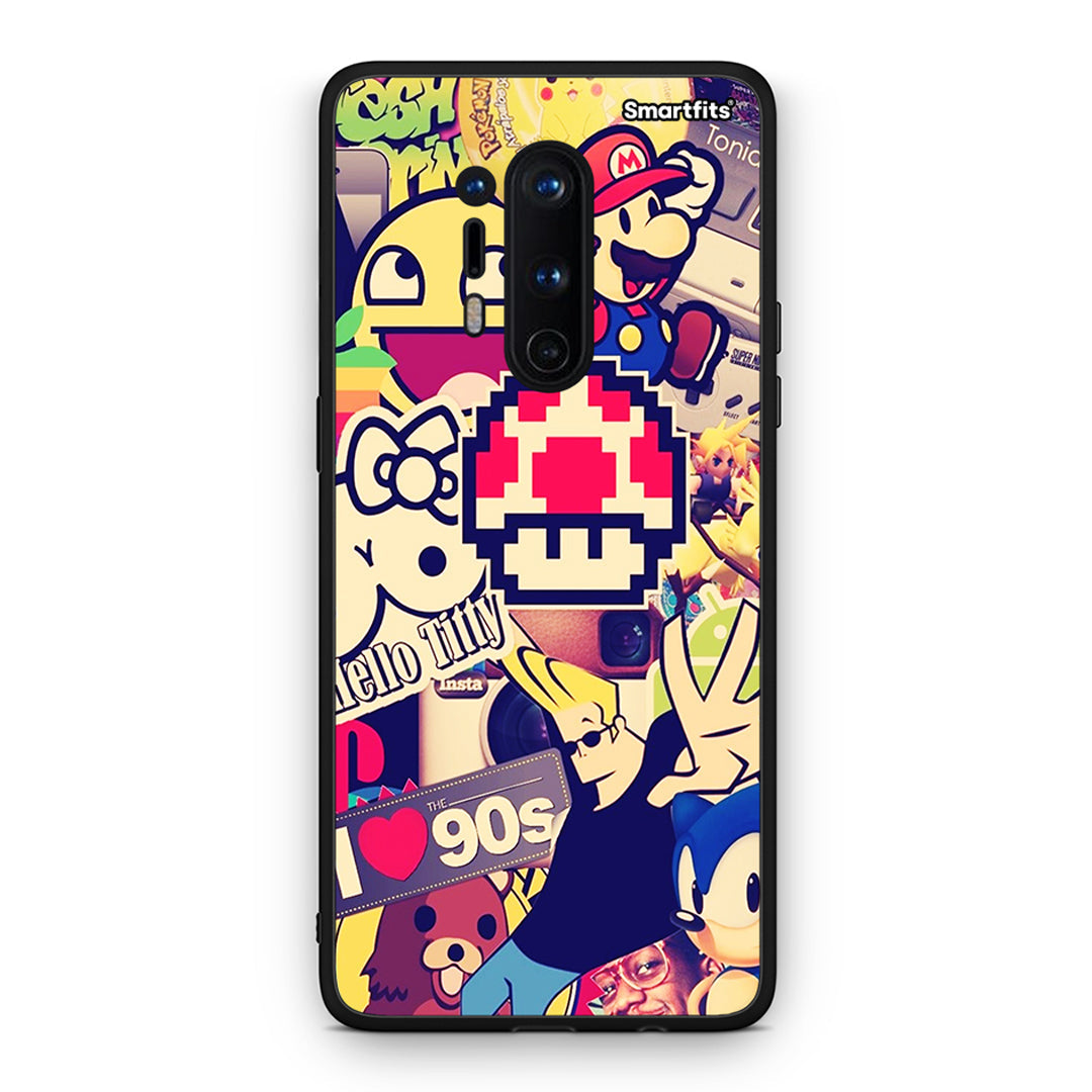 OnePlus 8 Pro Love The 90s θήκη από τη Smartfits με σχέδιο στο πίσω μέρος και μαύρο περίβλημα | Smartphone case with colorful back and black bezels by Smartfits