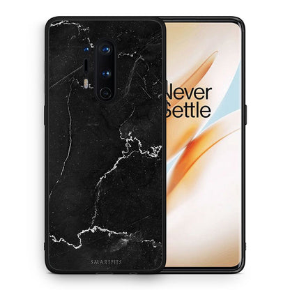 Θήκη OnePlus 8 Pro Marble Black από τη Smartfits με σχέδιο στο πίσω μέρος και μαύρο περίβλημα | OnePlus 8 Pro Marble Black case with colorful back and black bezels