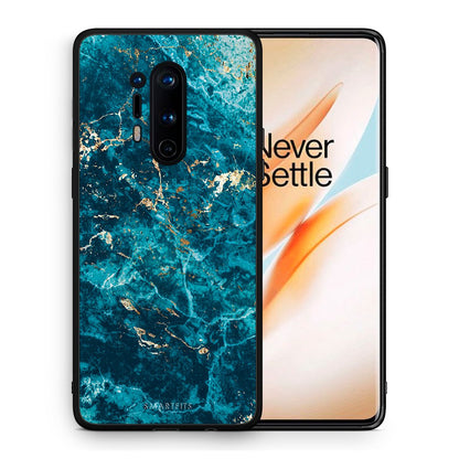 Θήκη OnePlus 8 Pro Marble Blue από τη Smartfits με σχέδιο στο πίσω μέρος και μαύρο περίβλημα | OnePlus 8 Pro Marble Blue case with colorful back and black bezels