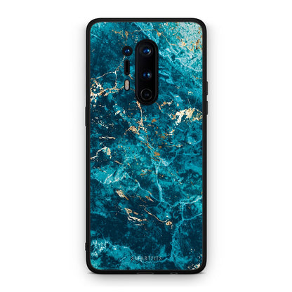 OnePlus 8 Pro Marble Blue θήκη από τη Smartfits με σχέδιο στο πίσω μέρος και μαύρο περίβλημα | Smartphone case with colorful back and black bezels by Smartfits