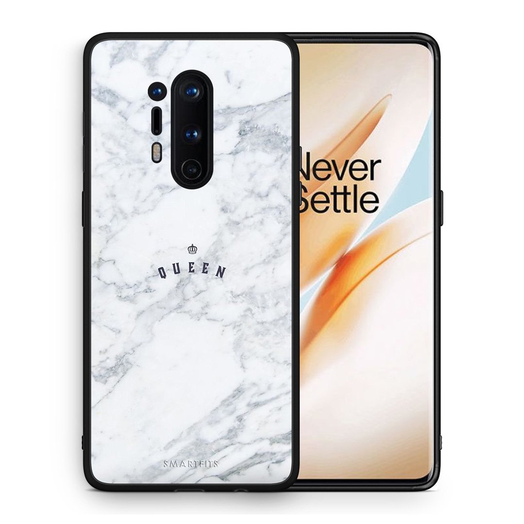 Θήκη OnePlus 8 Pro Queen Marble από τη Smartfits με σχέδιο στο πίσω μέρος και μαύρο περίβλημα | OnePlus 8 Pro Queen Marble case with colorful back and black bezels