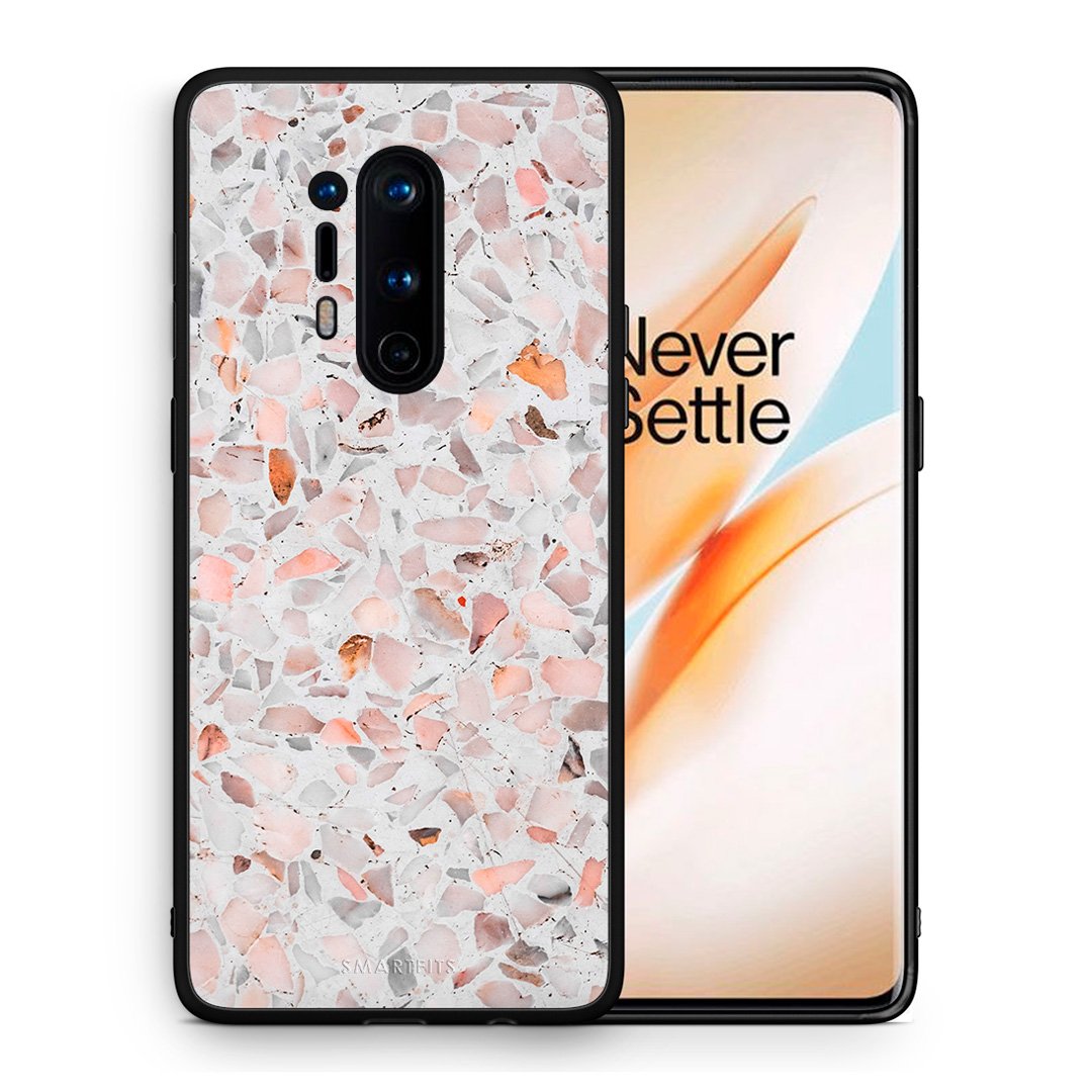 Θήκη OnePlus 8 Pro Marble Terrazzo από τη Smartfits με σχέδιο στο πίσω μέρος και μαύρο περίβλημα | OnePlus 8 Pro Marble Terrazzo case with colorful back and black bezels