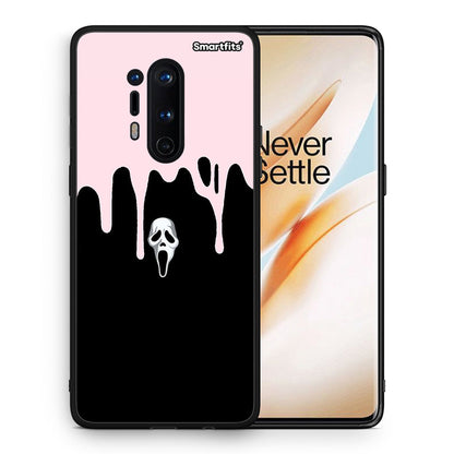 Θήκη OnePlus 8 Pro Melting Halloween Mask από τη Smartfits με σχέδιο στο πίσω μέρος και μαύρο περίβλημα | OnePlus 8 Pro Melting Halloween Mask case with colorful back and black bezels