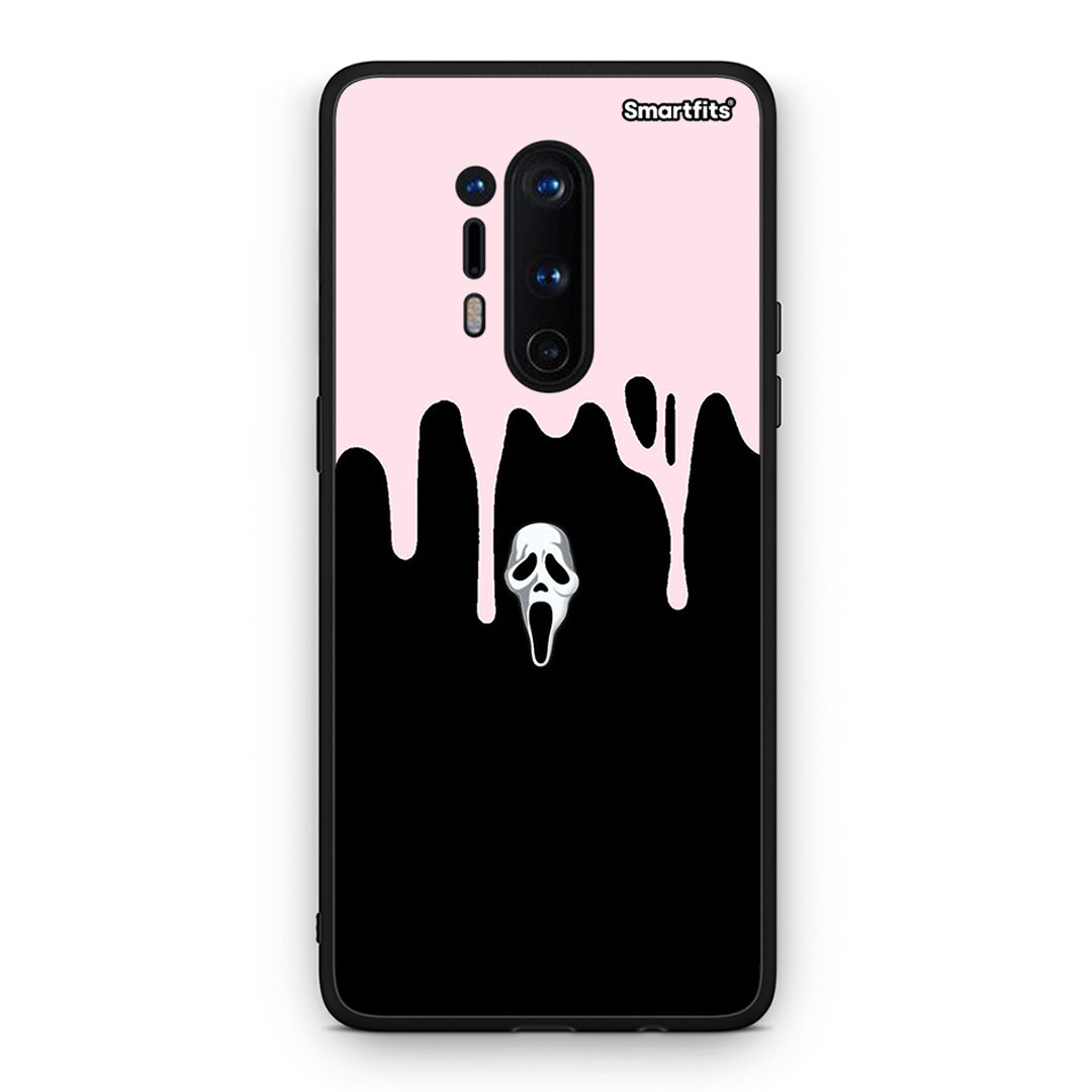 OnePlus 8 Pro Melting Halloween Mask Θήκη από τη Smartfits με σχέδιο στο πίσω μέρος και μαύρο περίβλημα | Smartphone case with colorful back and black bezels by Smartfits